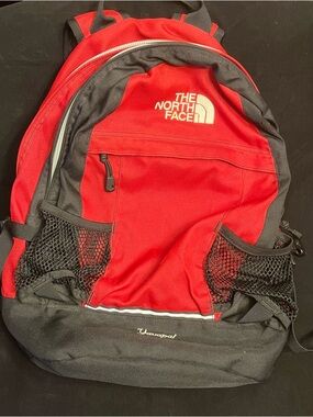The North Face Red and Black Daypack Backpack
